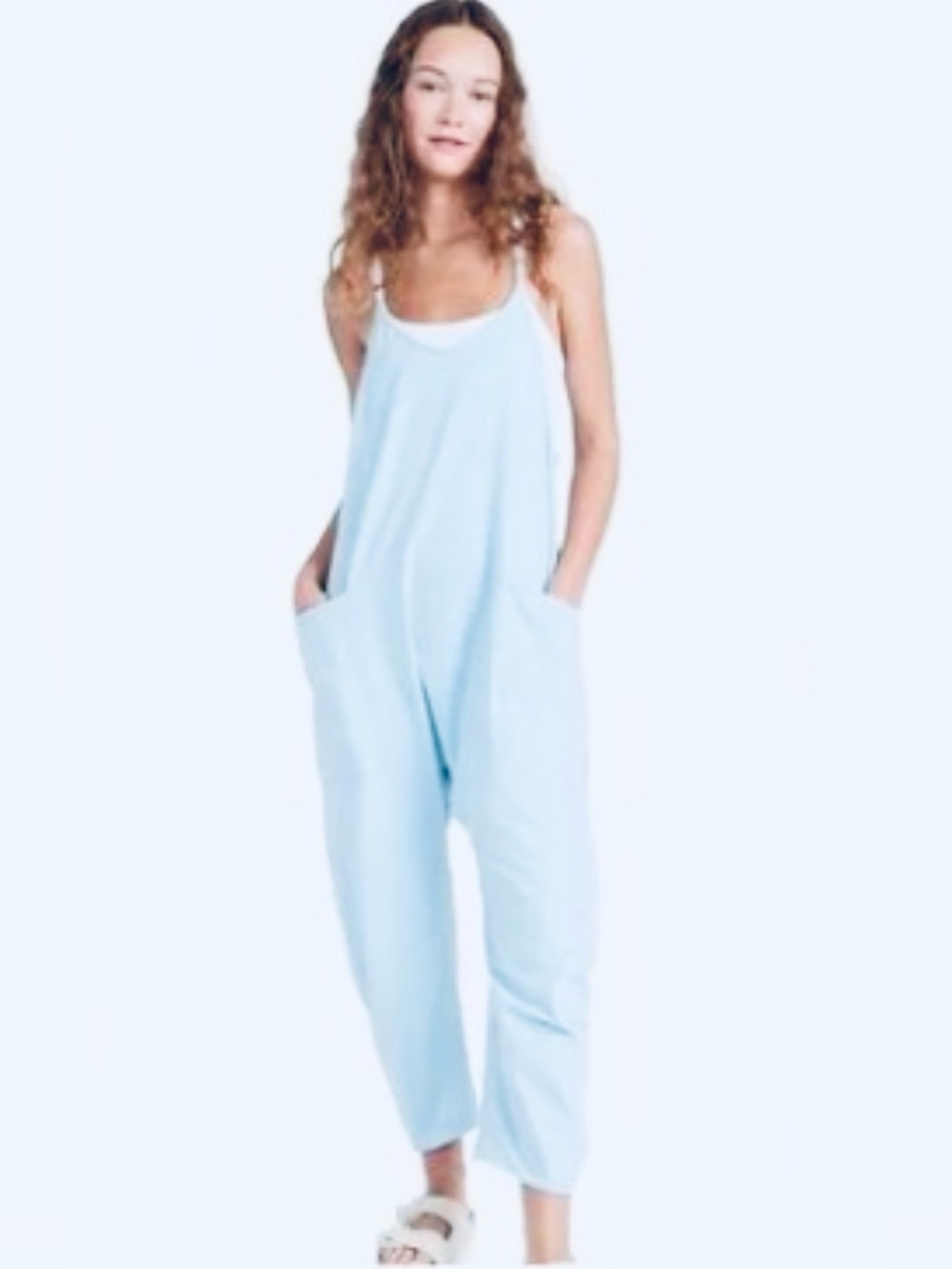 FP Movement Light Blue Relaxed Pocket Jumpsuit/Jumper; Size XS